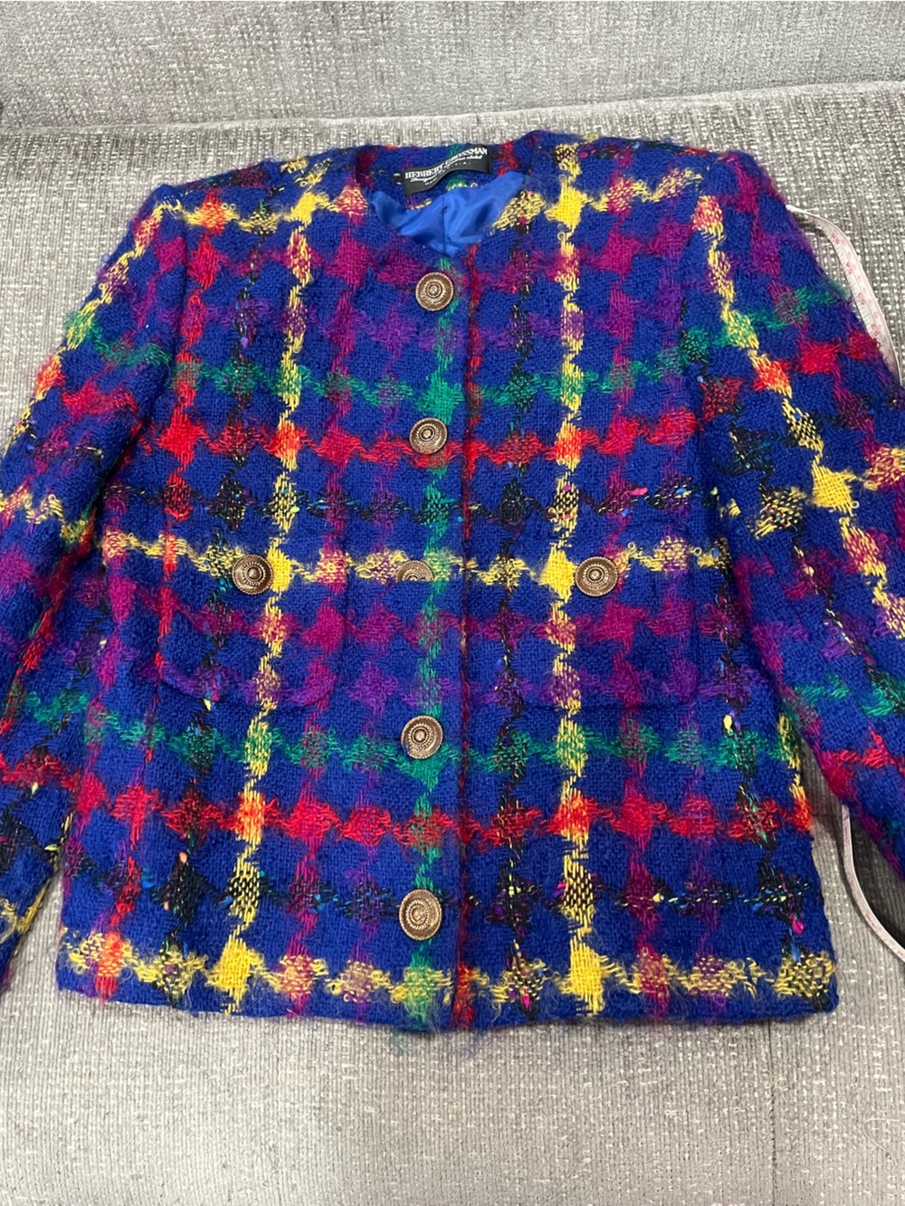 a vintage 1980s/1990s Herbert Grossman boucle tweed jacket